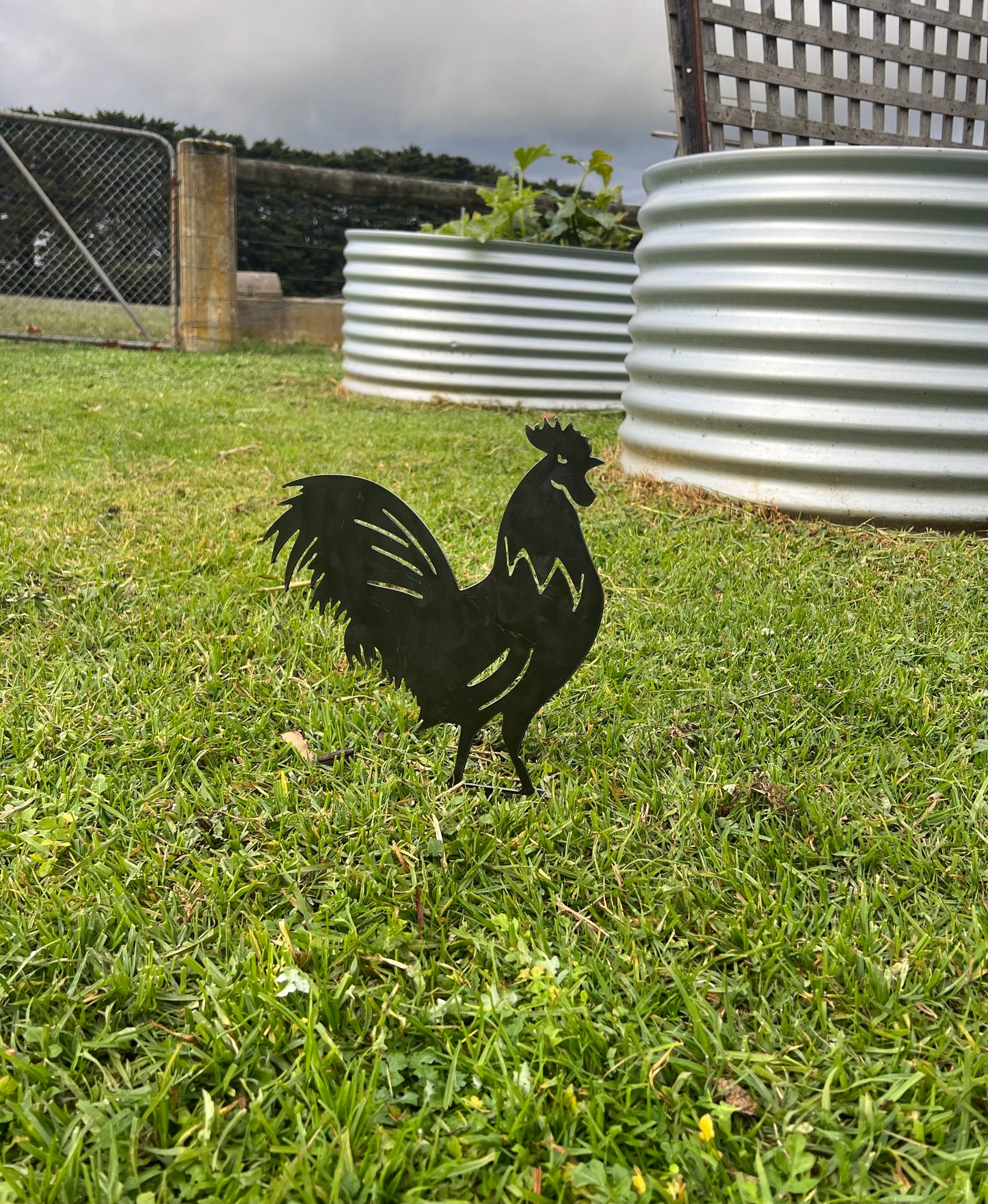 Rooster Garden Stake
