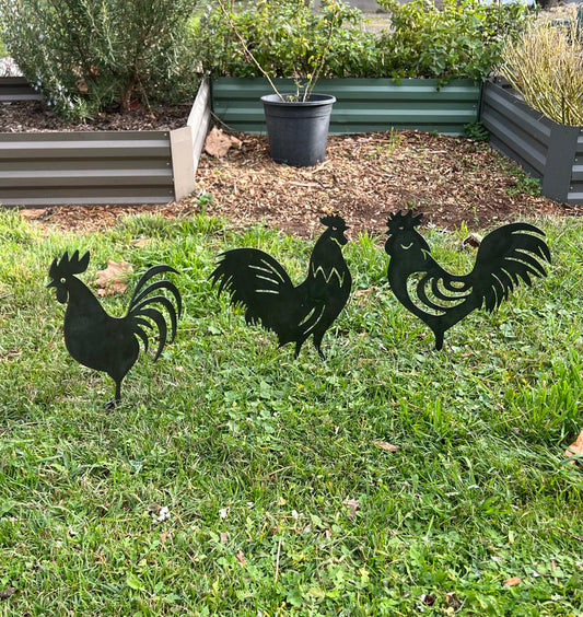 Rooster Garden Stake