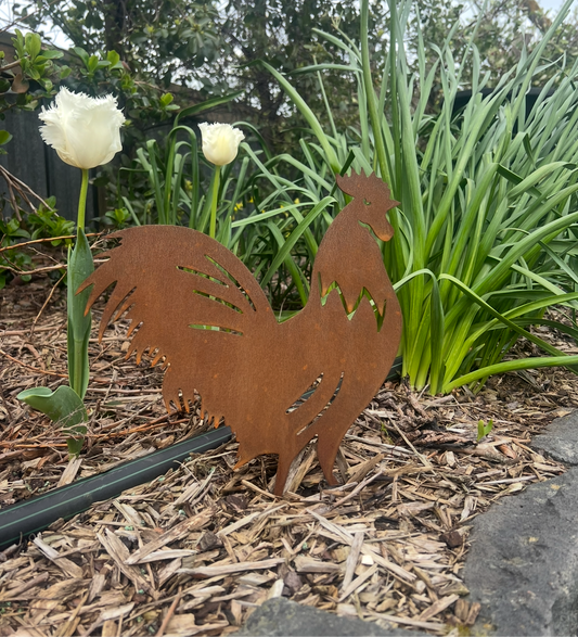 Rooster Garden Stake