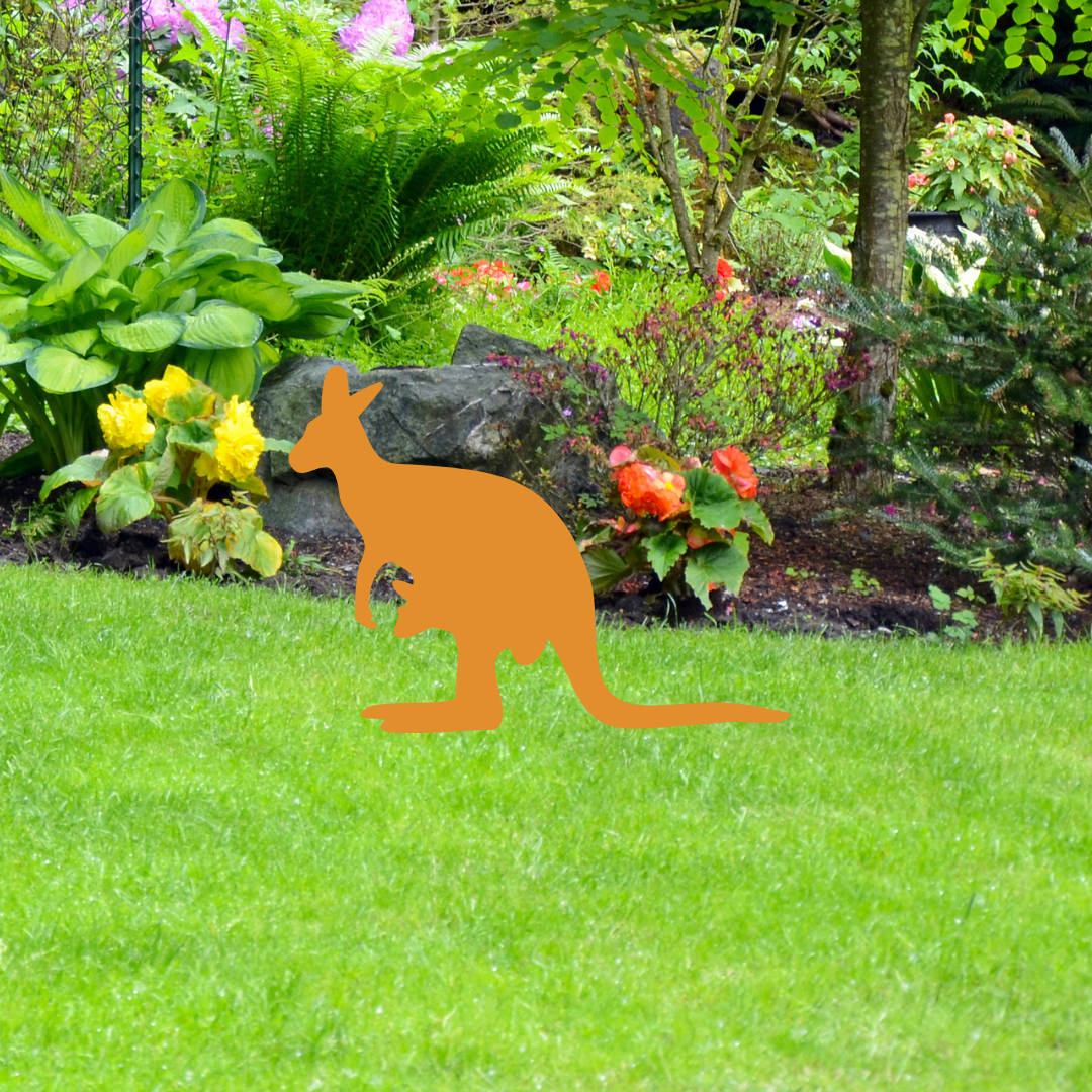 Kangaroo With Joey Garden Stake